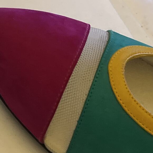 Stuart Weitzman Women's 8.5M Multicolor Suade Leather Pumps 3” Heel - Picture 9 of 15